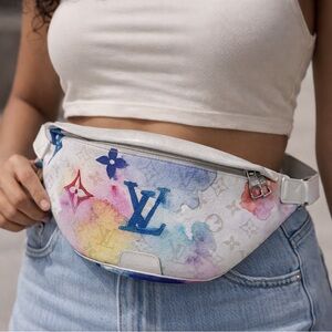 Authentic Louis Vuitton limited, edition, giant watercolor bum bag w certificate